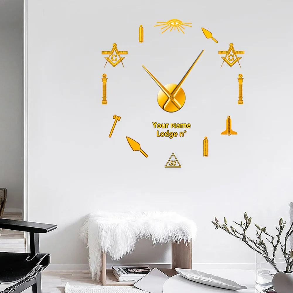 33rd Degree Scottish Rite Clock - Frameless Design