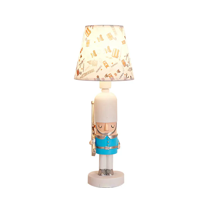 Contemporary Tapered Shade Desk Light for Dining Room & Study with Solider - 1-Light Fabric Design